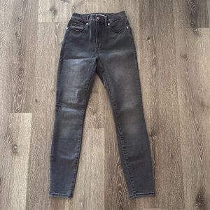 Good American Gray Straight Leg Pants